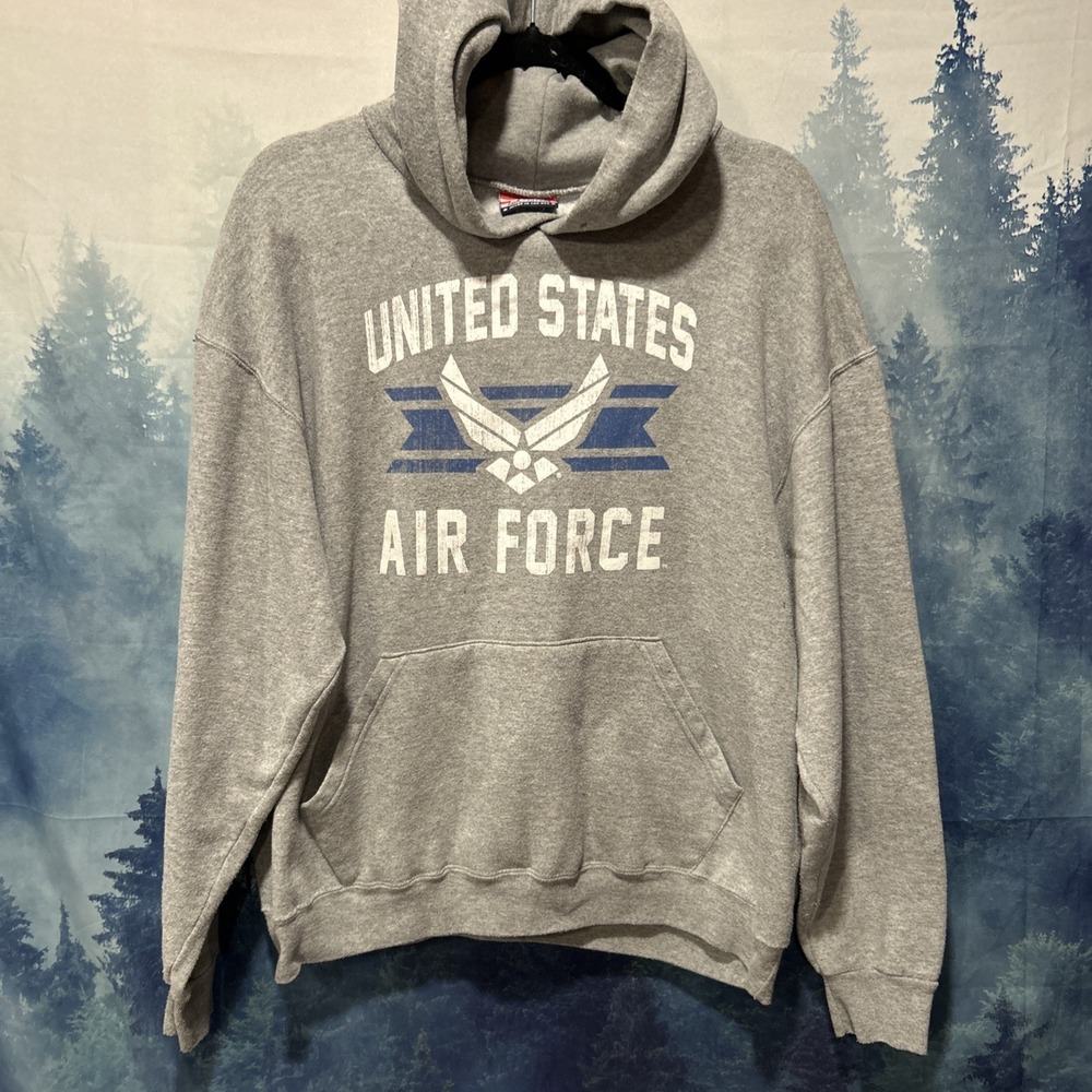 Air Force USAF Hoodie Sweatshirt JBTs American Pride Men's Large Gray